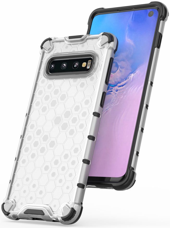 Samsung Galaxy S10 Hybride Honinggraat Hoesje Transparant afbeelding 3