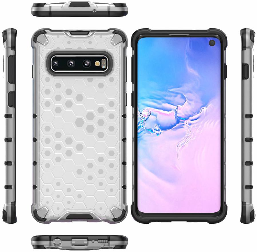 Samsung Galaxy S10 Hybride Honinggraat Hoesje Transparant afbeelding 4