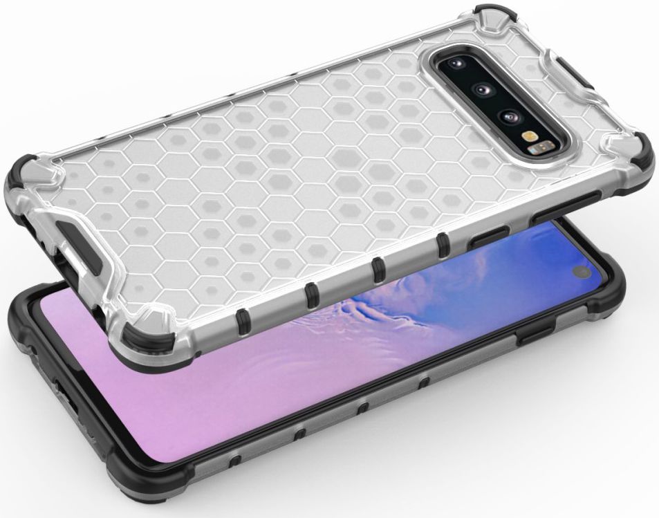 Samsung Galaxy S10 Hybride Honinggraat Hoesje Transparant afbeelding 6
