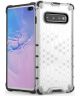 Samsung Galaxy S10 Plus Hybride Honinggraat Hoesje Transparant Wit