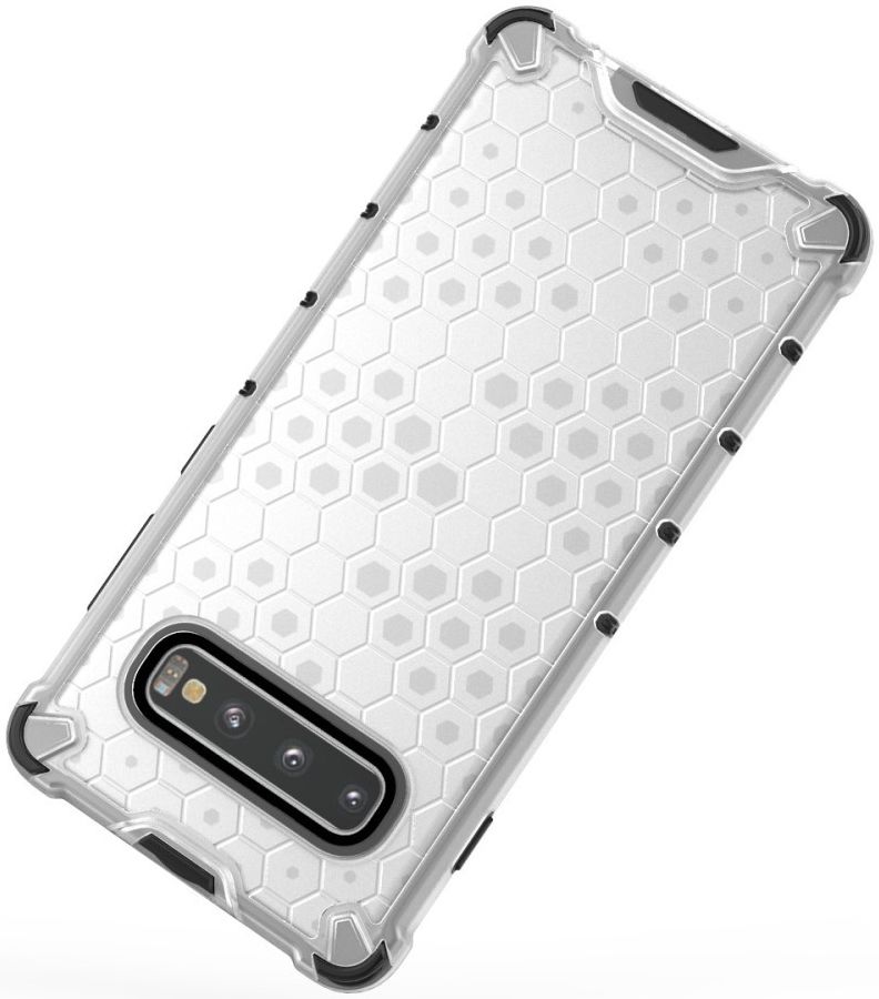 Samsung Galaxy S10 Plus Hybride Honinggraat Hoesje Transparant Wit afbeelding 5