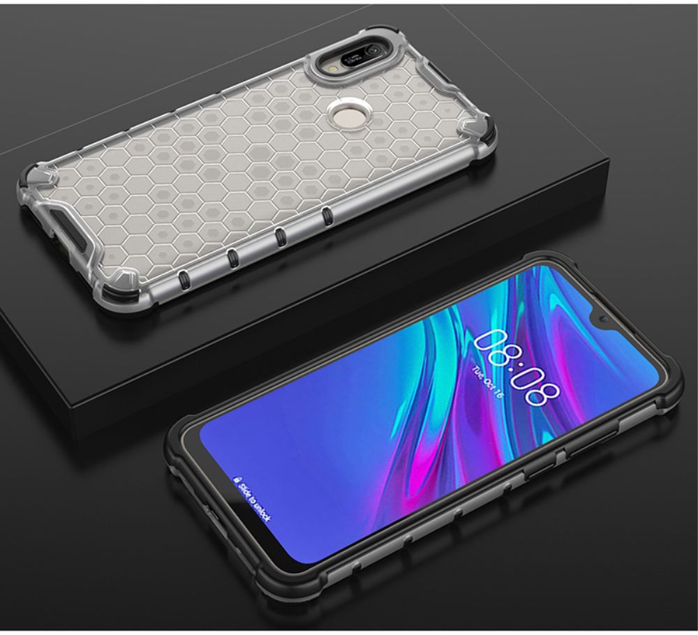 Huawei Y6s / Y6 (2019) Hoesje Hybride Honinggraat Transparant/Wit afbeelding 4
