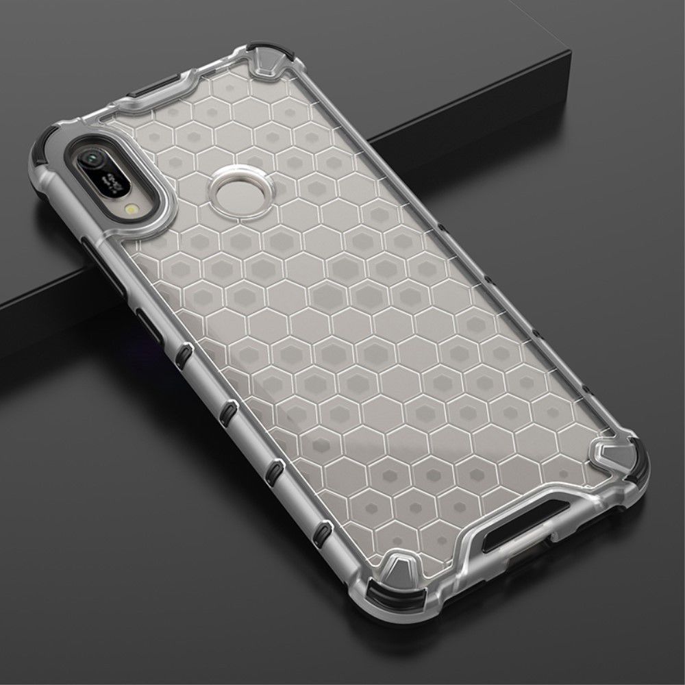 Huawei Y6s / Y6 (2019) Hoesje Hybride Honinggraat Transparant/Wit afbeelding 5