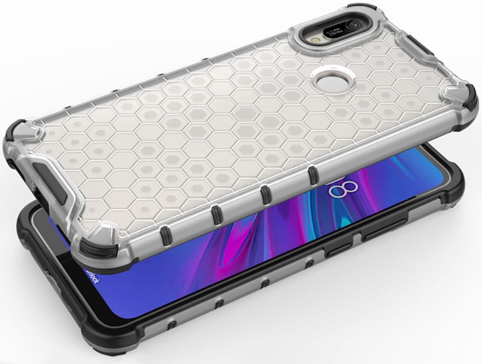 Huawei Y6s / Y6 (2019) Hoesje Hybride Honinggraat Transparant/Wit afbeelding 7