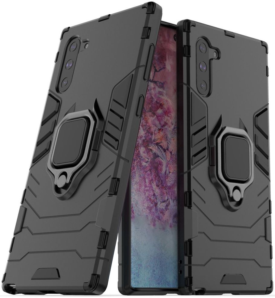 Samsung Galaxy Note 10 Hybride Kickstand Hoesje Zwart afbeelding 2