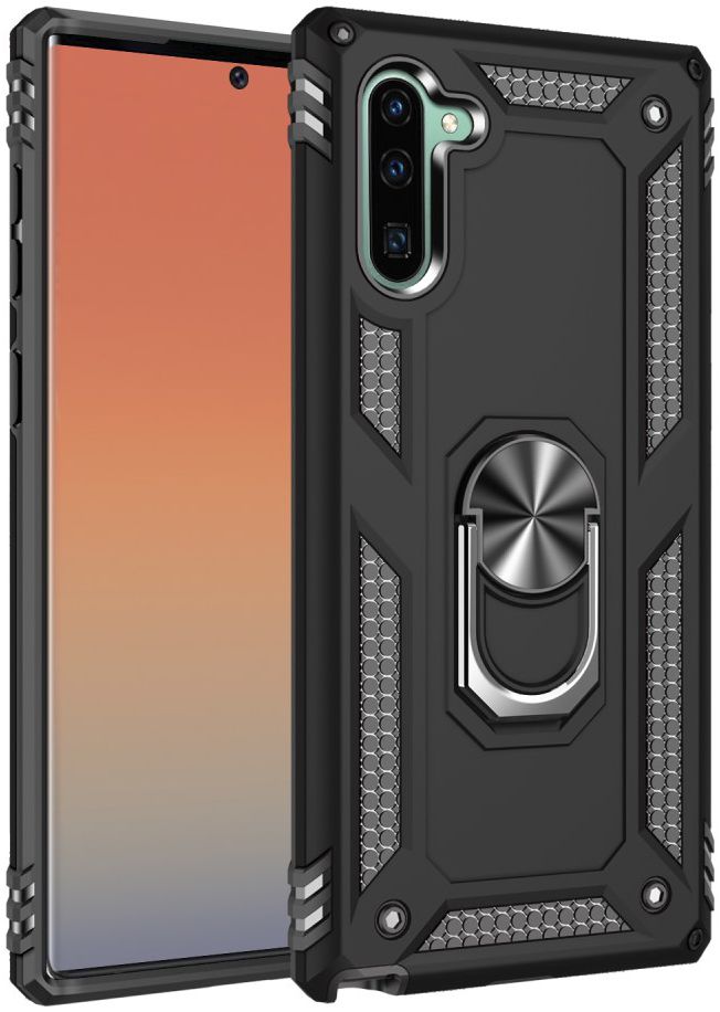 Samsung Galaxy Note 10 Hybride Hoesje met Kickstand Zwart afbeelding 1