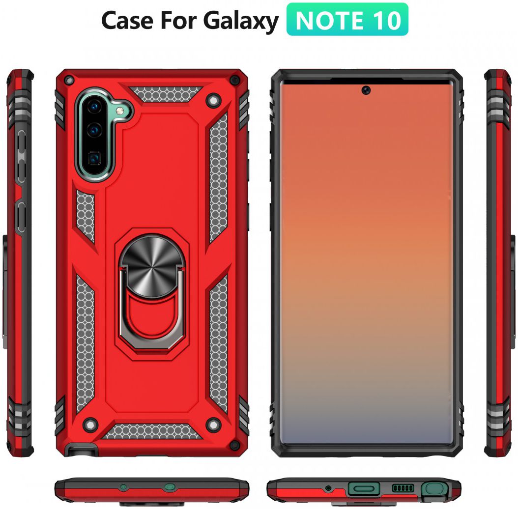 Samsung Galaxy Note 10 Hybride Hoesje met Kickstand Blauw afbeelding 3