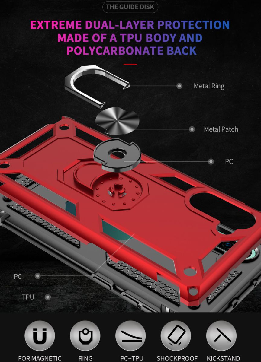 Samsung Galaxy Note 10 Hybride Hoesje met Kickstand Blauw afbeelding 8