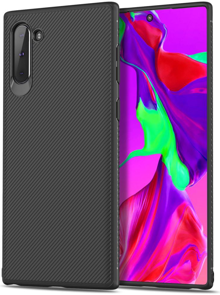 Samsung Galaxy Note 10 Twill Slim Texture Back Cover Zwart afbeelding 1