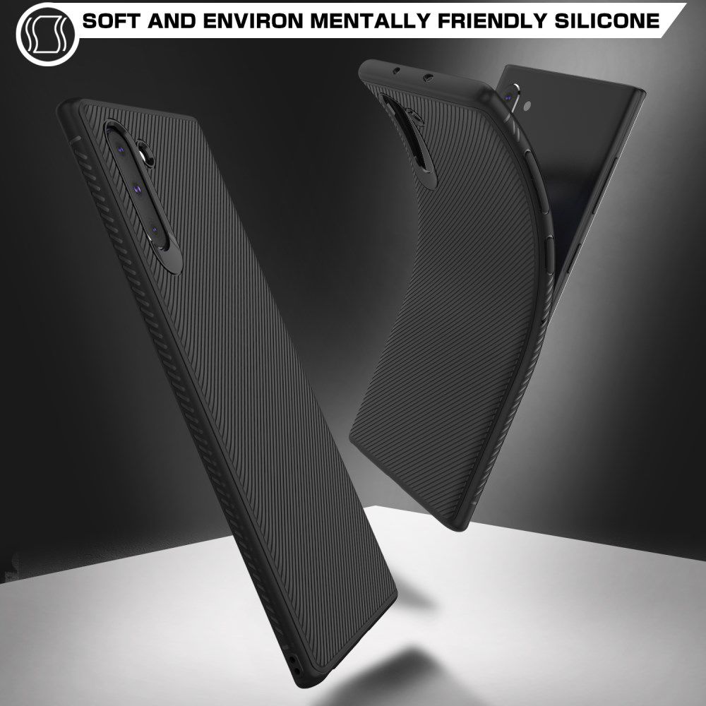Samsung Galaxy Note 10 Twill Slim Texture Back Cover Zwart afbeelding 4