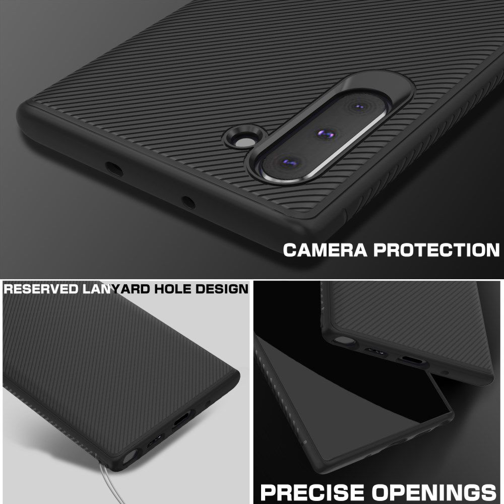 Samsung Galaxy Note 10 Twill Slim Texture Back Cover Zwart afbeelding 5
