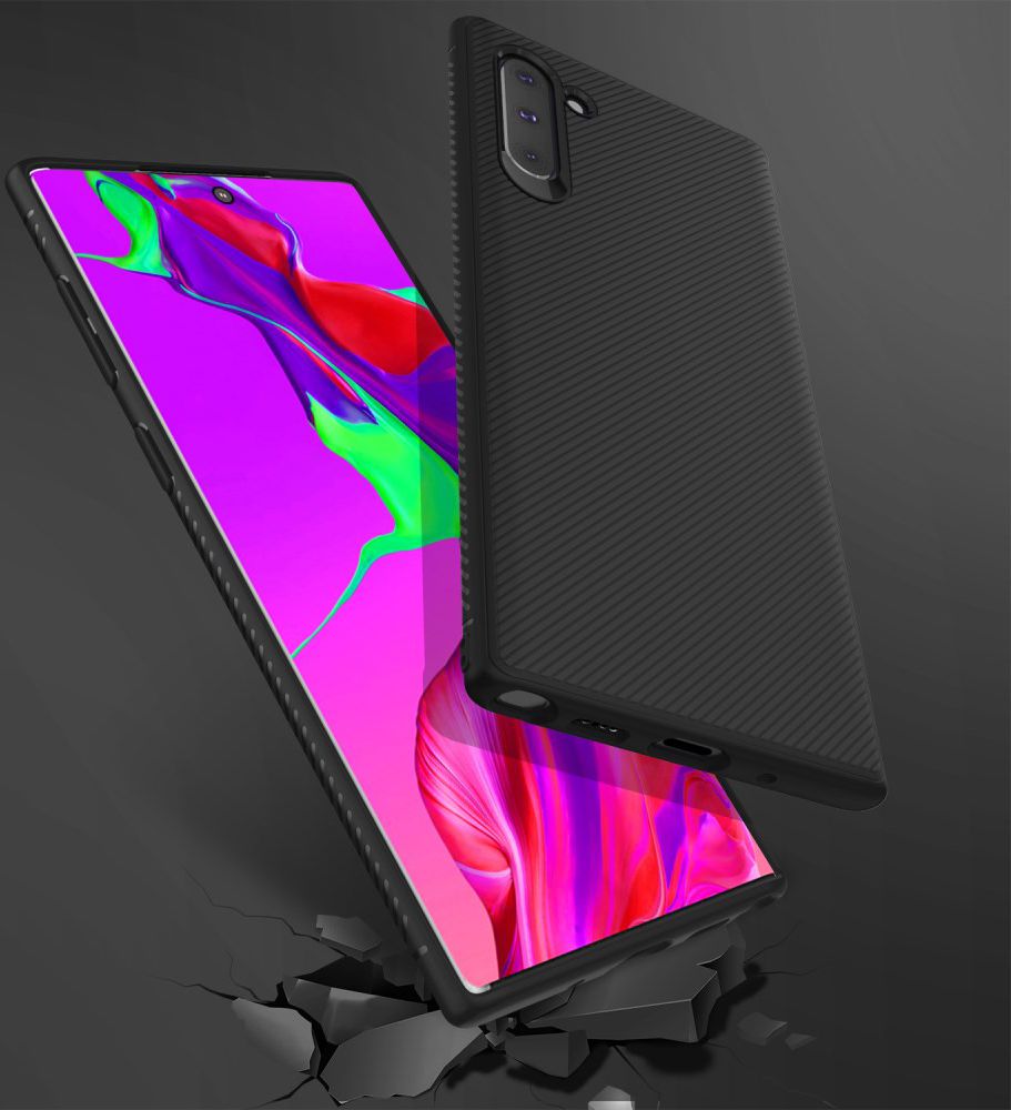 Samsung Galaxy Note 10 Twill Slim Texture Back Cover Zwart afbeelding 7