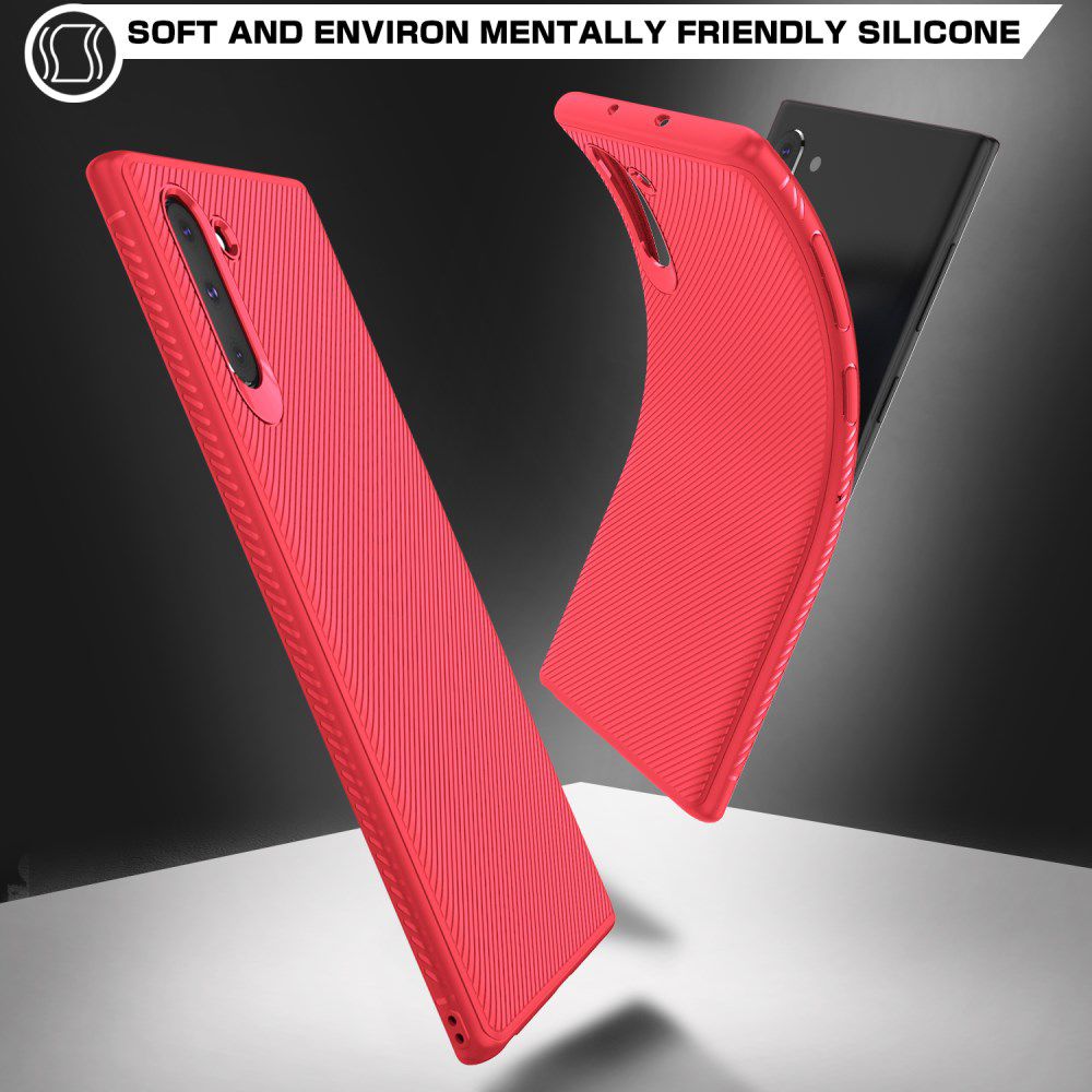 Samsung Galaxy Note 10 Twill Slim Texture Back Cover Rood afbeelding 4