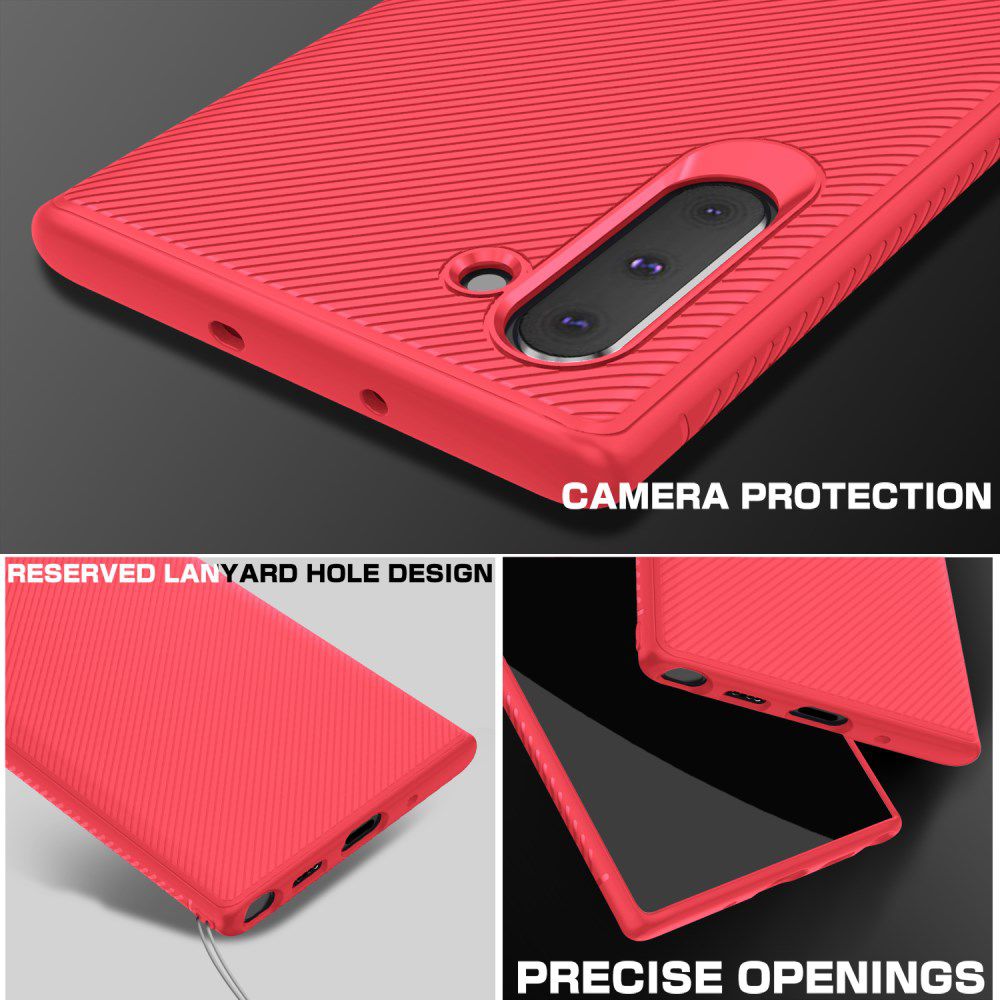 Samsung Galaxy Note 10 Twill Slim Texture Back Cover Rood afbeelding 5