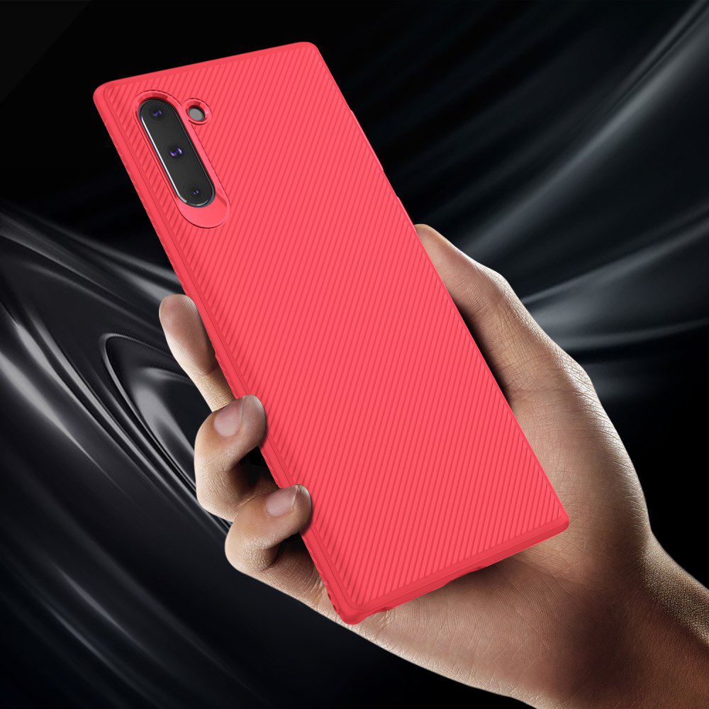 Samsung Galaxy Note 10 Twill Slim Texture Back Cover Rood afbeelding 6