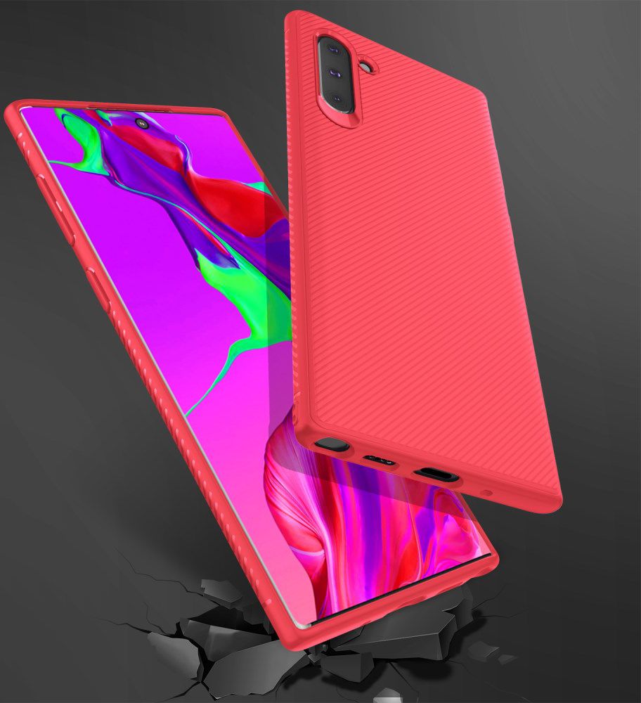 Samsung Galaxy Note 10 Twill Slim Texture Back Cover Rood afbeelding 7