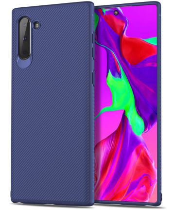 Samsung Galaxy Note 10 Twill Slim Texture Back Cover Blauw Hoesjes