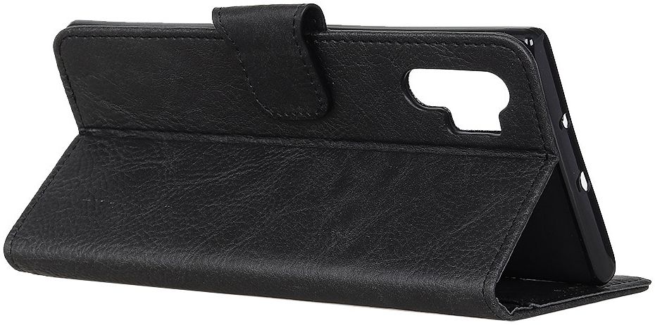 Samsung Galaxy Note 10 Plus Litchi Skin Portemonnee Hoesje Zwart afbeelding 4