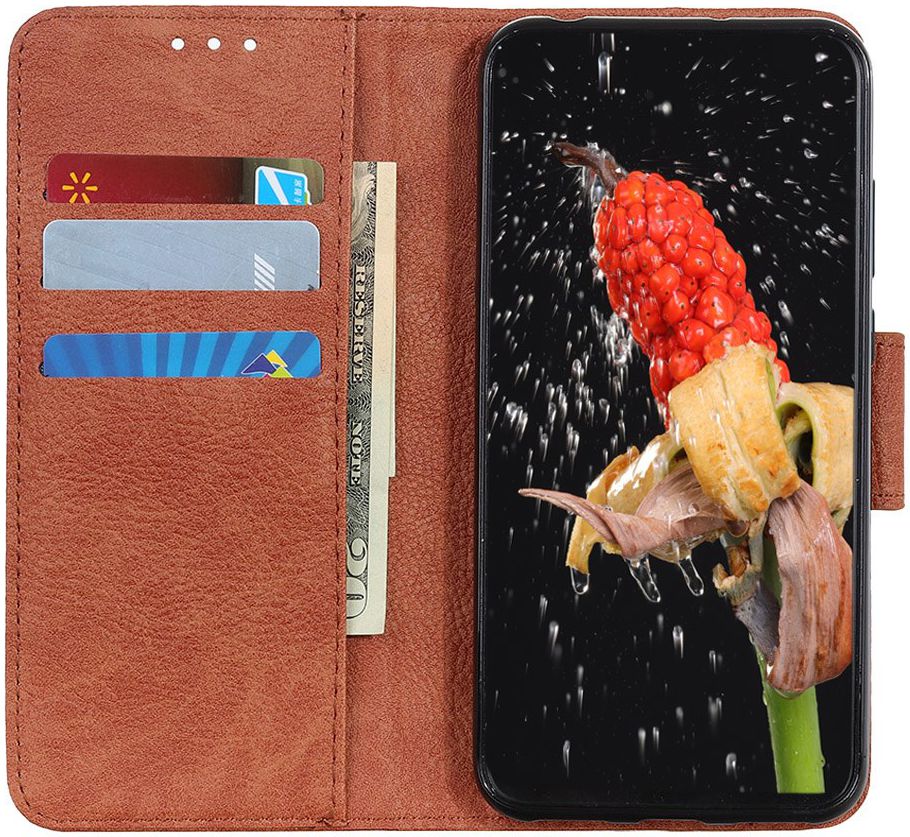 Samsung Galaxy Note 10 Plus Litchi Skin Portemonnee Hoesje Bruin afbeelding 1