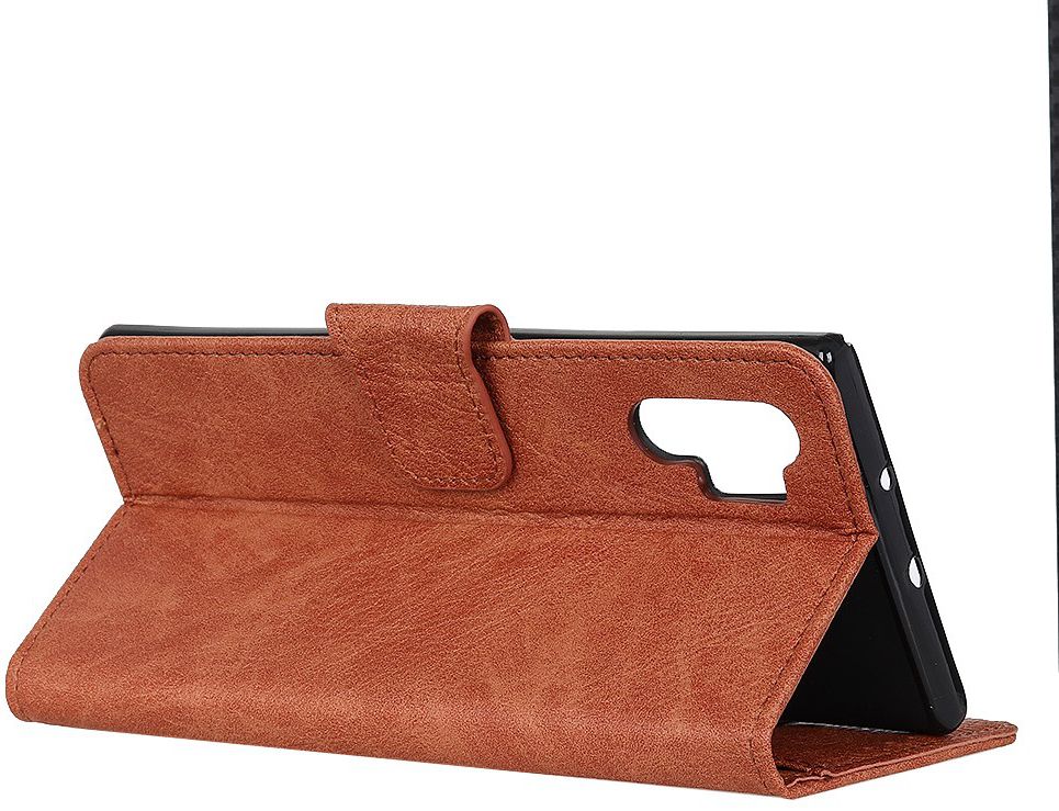 Samsung Galaxy Note 10 Plus Litchi Skin Portemonnee Hoesje Bruin afbeelding 4