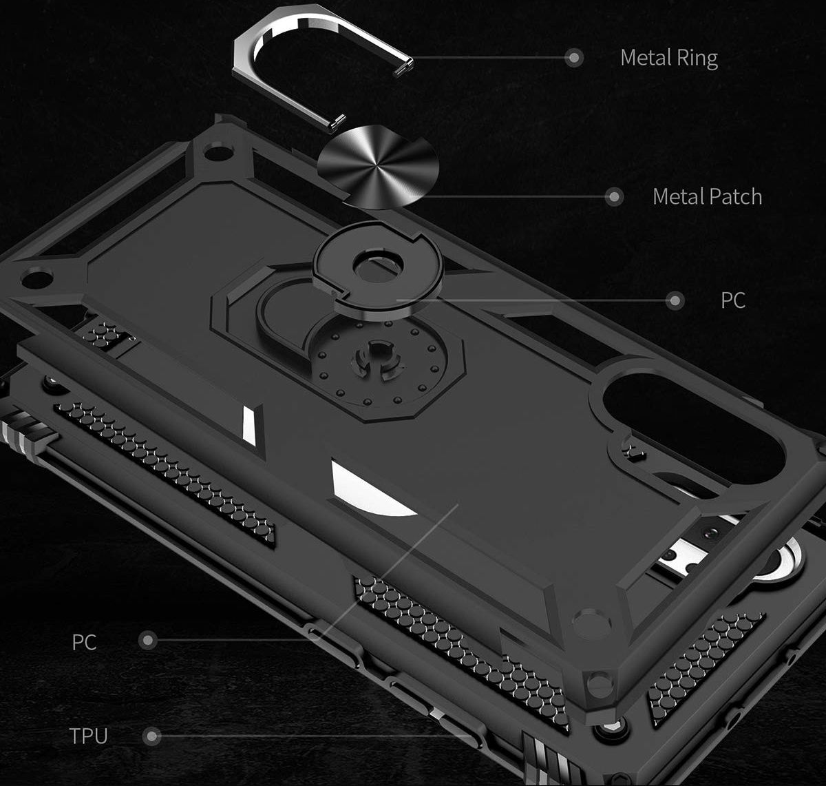 Samsung Galaxy Note 10 Plus Hybride Kickstand Hoesje Zwart afbeelding 5