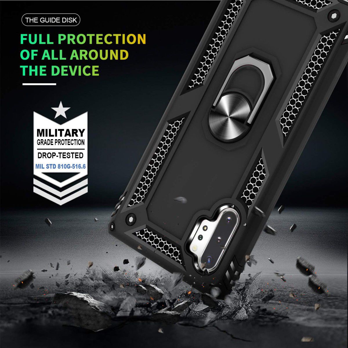 Samsung Galaxy Note 10 Plus Hybride Kickstand Hoesje Zwart afbeelding 6