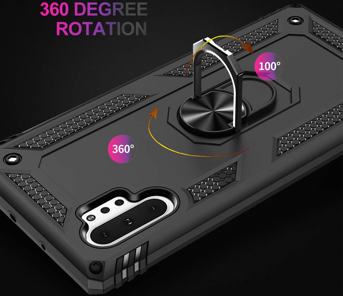 Samsung Galaxy Note 10 Plus Hybride Kickstand Hoesje Zwart afbeelding 7
