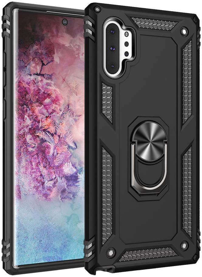 Samsung Galaxy Note 10 Plus Hybride Kickstand Hoesje Zwart afbeelding 1