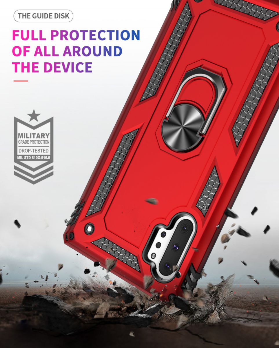 Samsung Galaxy Note 10 Plus Hybride Kickstand Hoesje Rood afbeelding 2