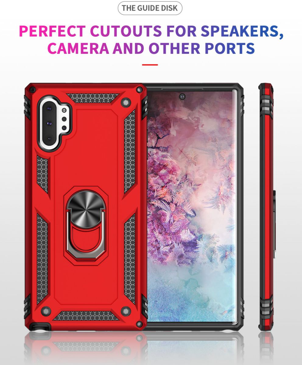 Samsung Galaxy Note 10 Plus Hybride Kickstand Hoesje Rood afbeelding 12