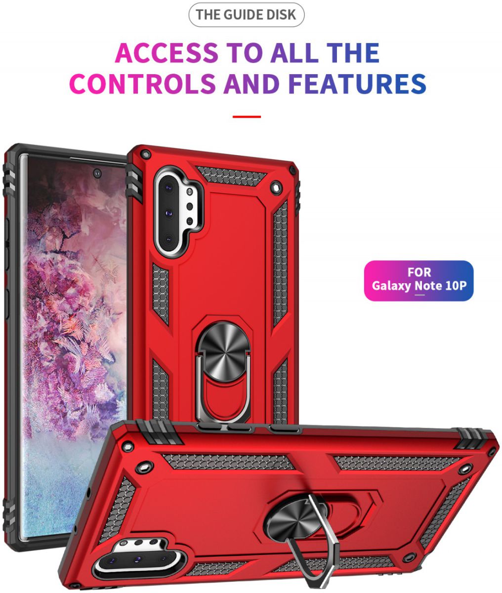 Samsung Galaxy Note 10 Plus Hybride Kickstand Hoesje Rood afbeelding 3