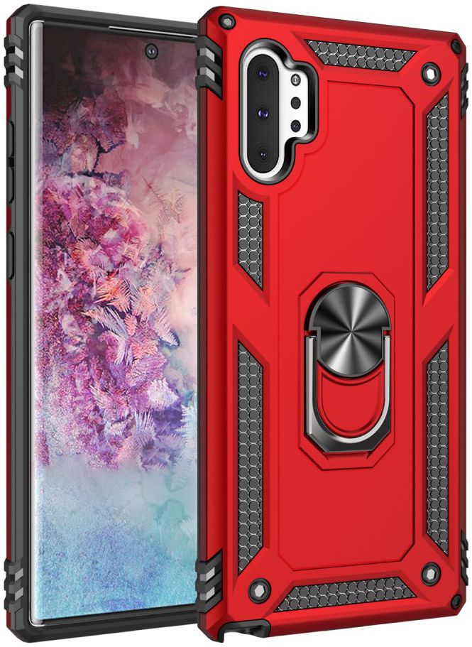 Samsung Galaxy Note 10 Plus Hybride Kickstand Hoesje Rood afbeelding 1