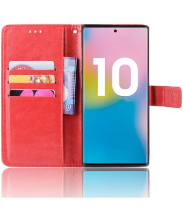 Samsung Galaxy Note 10 Plus Stijlvol Portemonnee Hoesje Rood Hoesjes