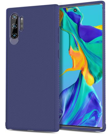 Samsung Galaxy Note 10 Plus Twill Slim Texture Back Cover Blauw Hoesjes