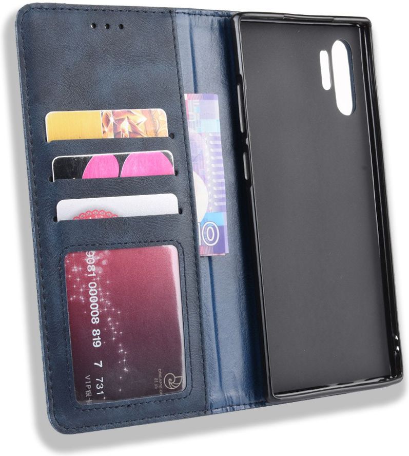 Samsung Galaxy Note 10 Plus Vintage Portemonnee Hoesje Blauw afbeelding 4