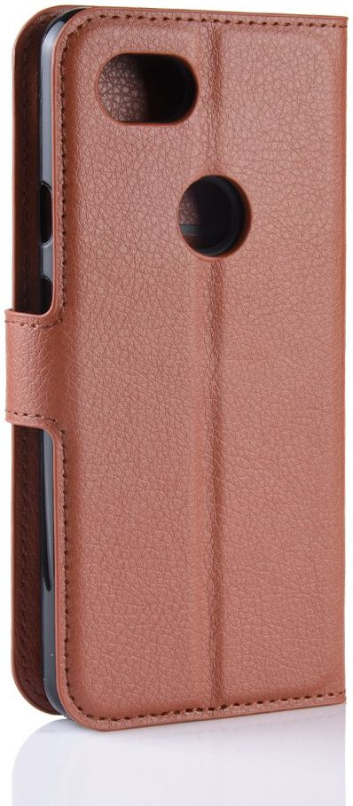 Google Pixel 3a Litchi Skin Leren Portemonnee Hoesje Bruin afbeelding 6