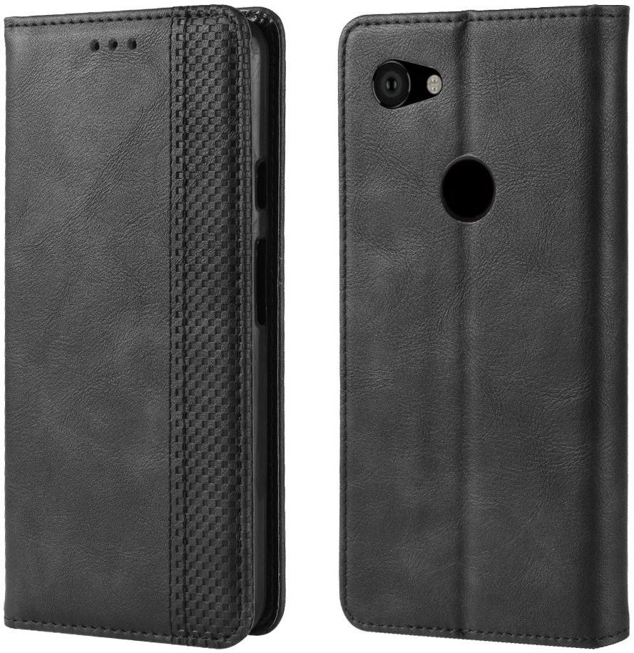 Google Pixel 3a Vintage Portemonnee Hoesje Zwart afbeelding 3