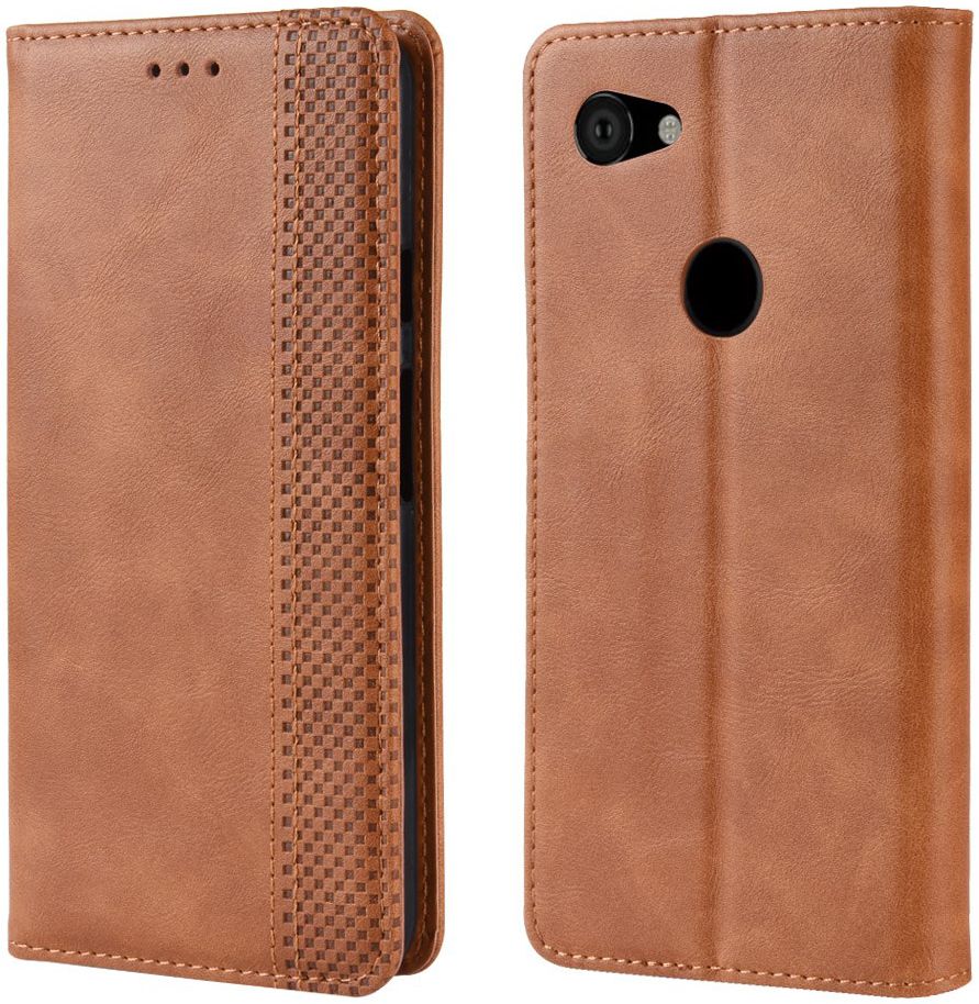 Google Pixel 3a Vintage Portemonnee Hoesje Bruin afbeelding 3