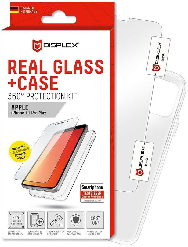 Displex 2D Real Glass + Case iPhone 11 Pro Max 360° Protection Kit afbeelding 1