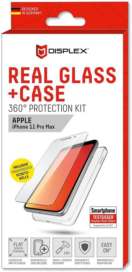 Displex 2D Real Glass + Case iPhone 11 Pro Max 360° Protection Kit afbeelding 3