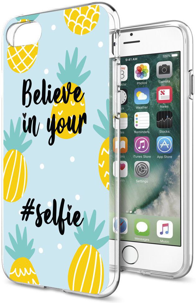 Apple iPhone 7 / 8 TPU Hoesje Believe In Your Selfie afbeelding 4