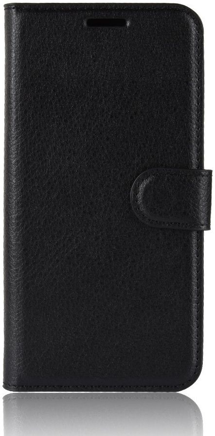 Alcatel 1S (2019) Portemonnee Hoesje Lychee Zwart afbeelding 2