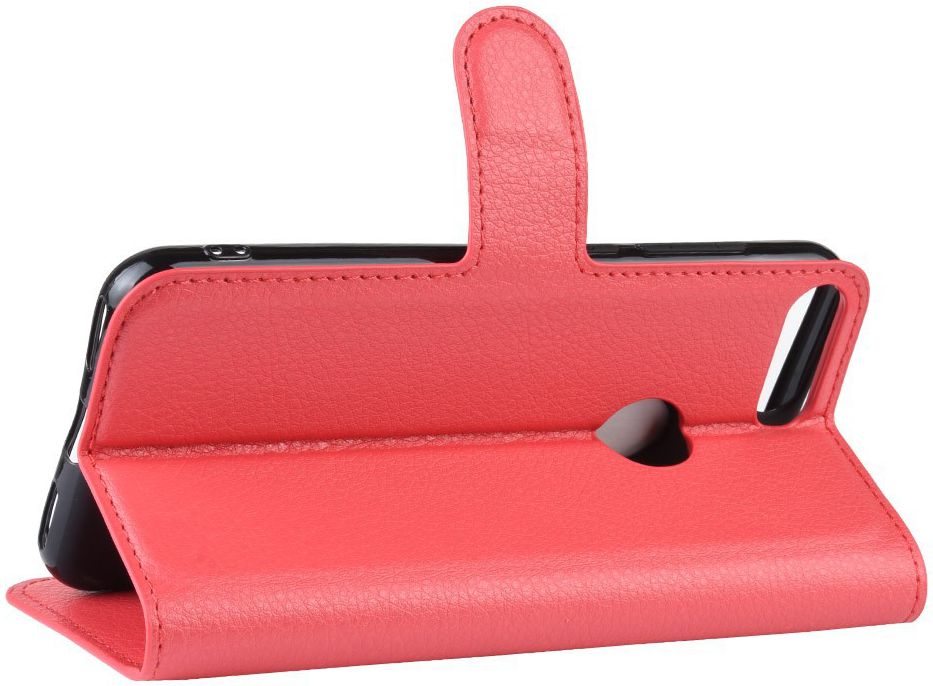 Alcatel 1S (2019) Portemonnee Hoesje Lychee Rood afbeelding 4