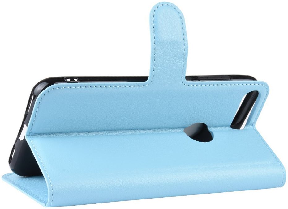 Alcatel 1S (2019) Portemonnee Hoesje Lychee Blauw afbeelding 3