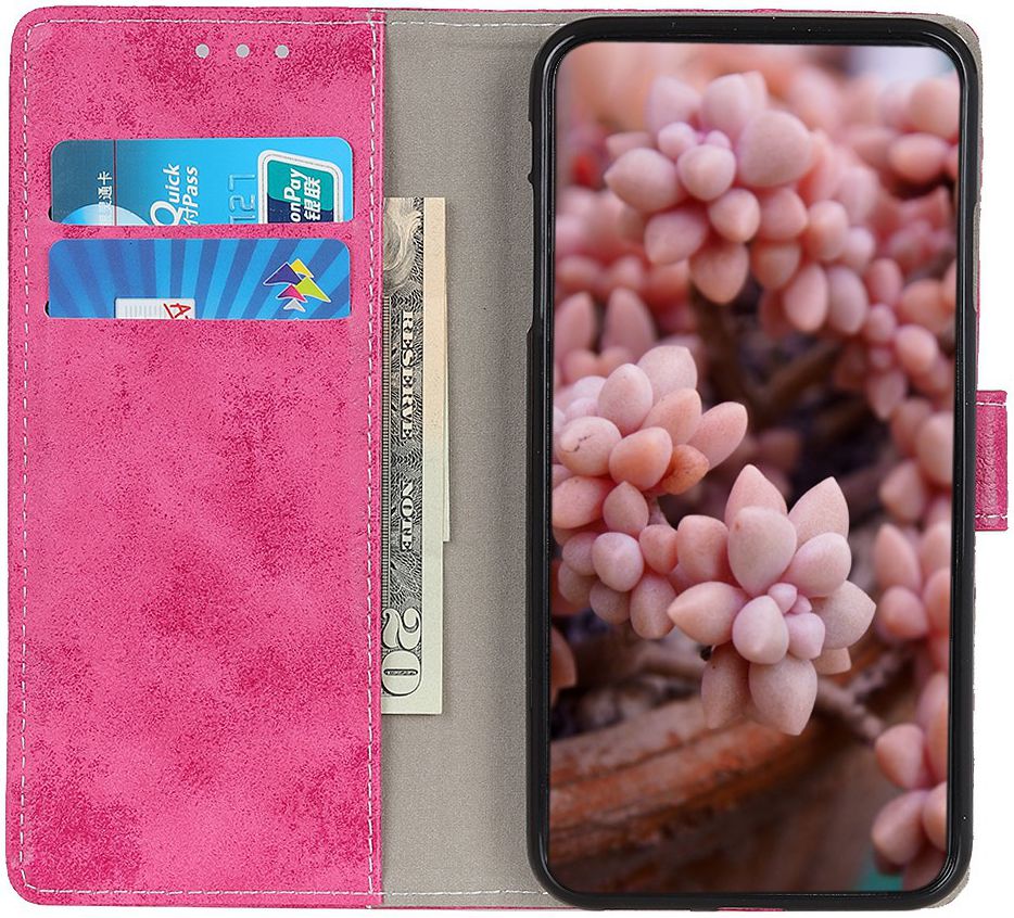 Alcatel 1S (2019) Vintage Portemonnee Hoesje Roze afbeelding 2