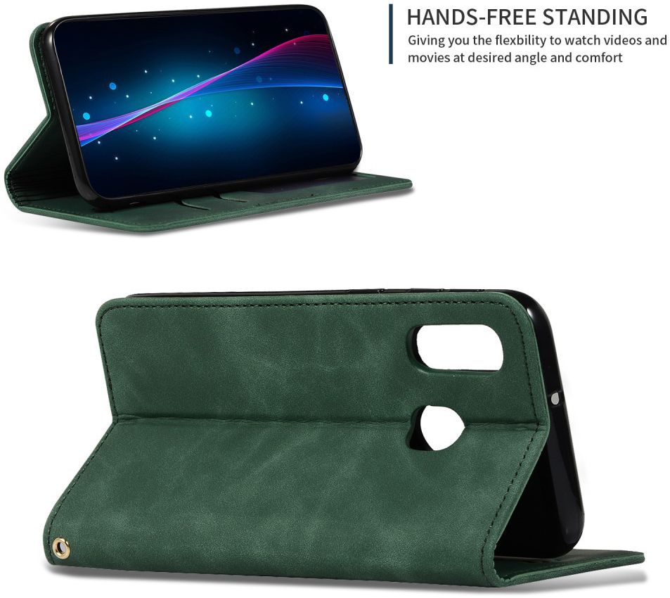 Samsung Galaxy A40 Luxe Portemonnee Hoesje Groen afbeelding 4
