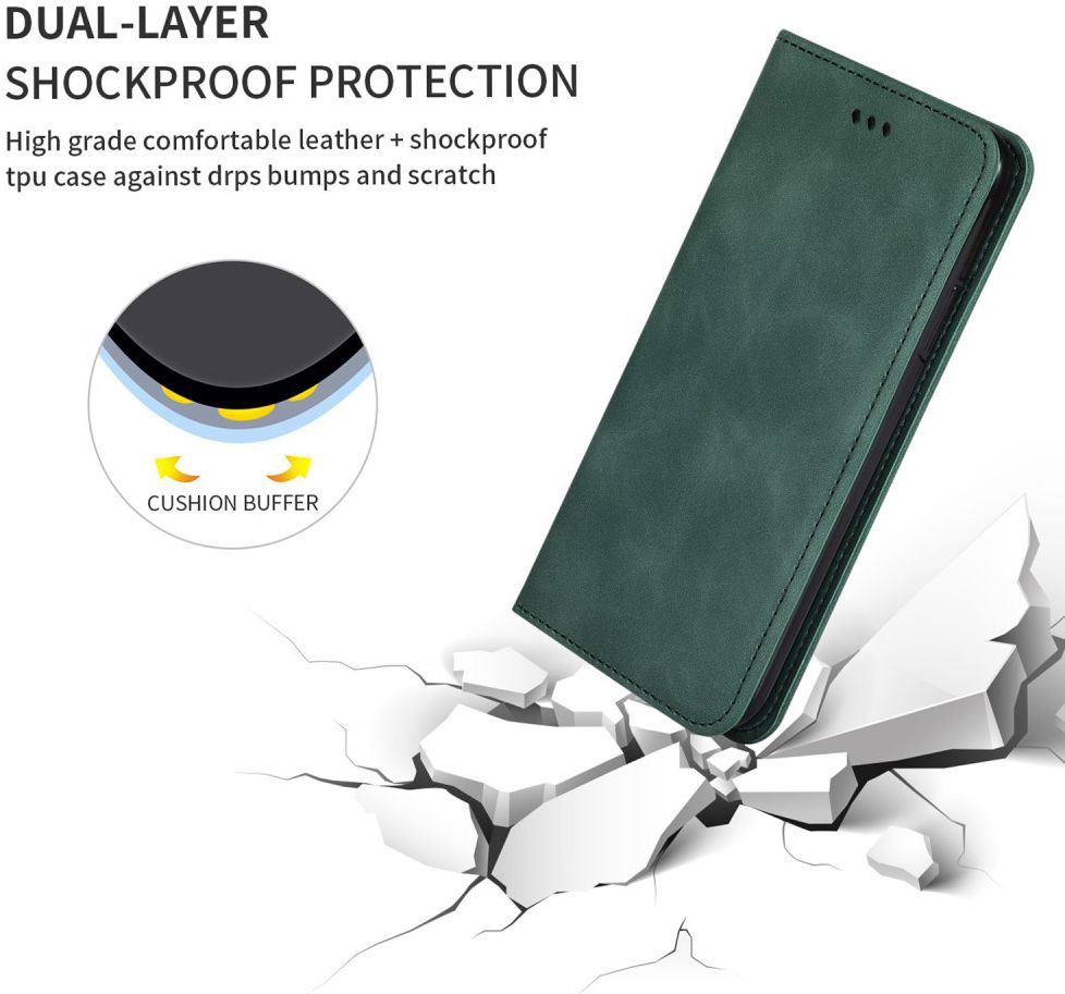 Samsung Galaxy A40 Luxe Portemonnee Hoesje Groen afbeelding 5