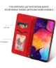 Samsung Galaxy A50 Book Case Hoesje Luxe Wallet Kunst Leer Rood