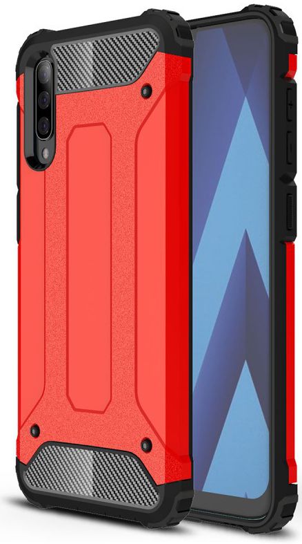 Samsung Galaxy A50 Hoesje Shock Proof Hybride Back Cover Rood afbeelding 1