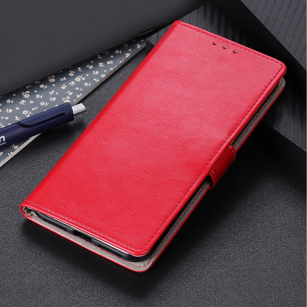 Samsung Galaxy A50 Book Case Hoesje Wallet Standaard Kunst Leer Rood afbeelding 11